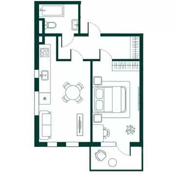 2-к кв. Дагестан, Дербент Новая История жилой комплекс (47.25 м)