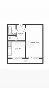 1-к кв. Белгородская область, Белгород ул. Есенина, 52 (34.0 м)