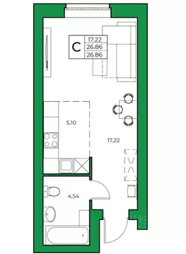 1-к кв. Башкортостан, Уфимский район, Зубовский сельсовет, с. Зубово ...