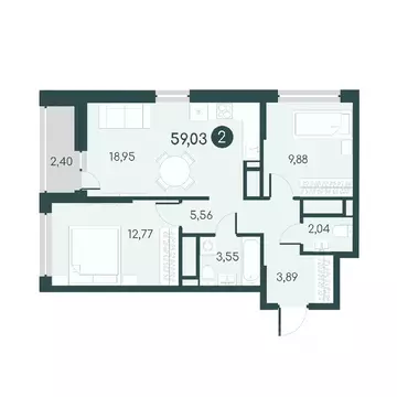 2-к кв. Курганская область, Курган 18-й мкр, 7 (59.03 м)