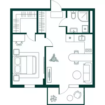 1-к кв. Дагестан, Дербент Новая История жилой комплекс (47.11 м)
