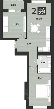 2-к кв. Калининградская область, Калининград ул. Героя России ...