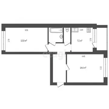 2-к кв. Вологодская область, Вологда Молочное пгт, Парковая ул., 6А ...