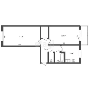 2-комнатная квартира: Вологда, Козлёнская улица, 130А (48.2 м)