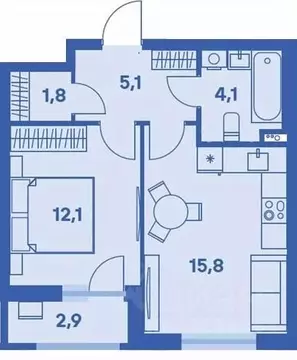 2-к кв. Пермский край, Пермь ул. Карпинского, 115 (40.4 м)