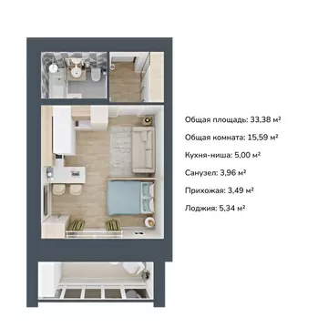 1-к кв. Марий Эл, Медведево городское поселение, Медведево пгт ул. ...