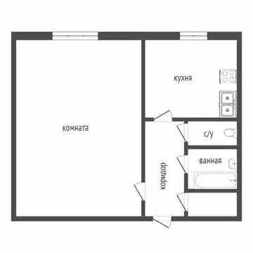 1-комнатная квартира: Нижний Тагил, Черноисточинское шоссе, 80 (35.6 ...