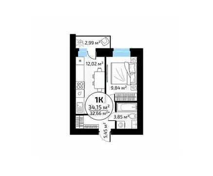 1-к кв. Самарская область, Самара пос. Мехзавод, 1-й кв-л, 50 (34.15 ...