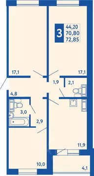 3-к кв. Башкортостан, Уфа Дема жилрайон, Новая Дема жилой комплекс ...
