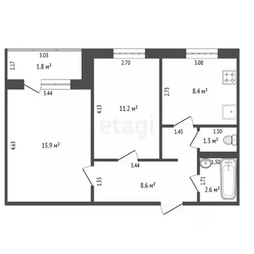2-к кв. Крым, Феодосия бул. Старшинова, 8А (49.8 м)