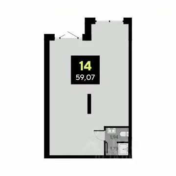 Офис в Тюменская область, Тюмень ул. Андрея Приказнова, 2 (59 м)
