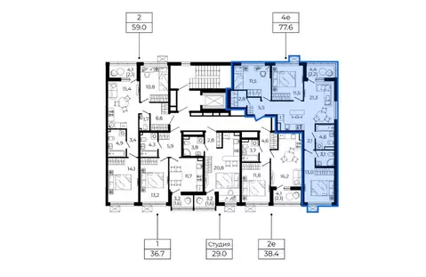 3-комнатная квартира: Всеволожск, ЖК А101 Всеволожск, 3.2 (77.6 м)