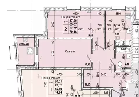 2-к кв. Саха (Якутия), Якутск ул. Чкалова (67.72 м)