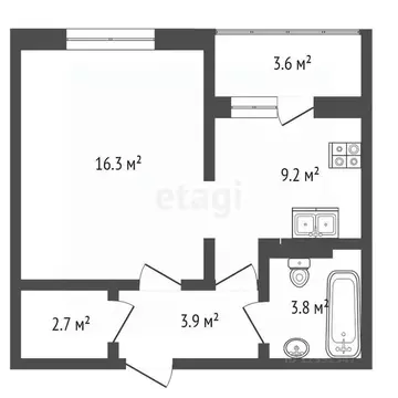1-к кв. Крым, Симферопольский район, Мирновское с/пос, с. Белоглинка ...