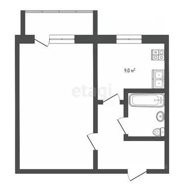 1-к кв. Камчатский край, Елизово ул. Рябикова, 51А (43.8 м)