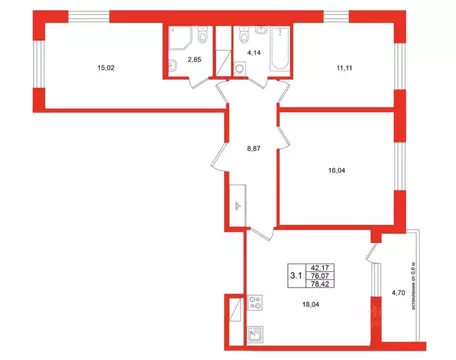 3-к кв. Ленинградская область, Всеволожский район, Свердловское ...
