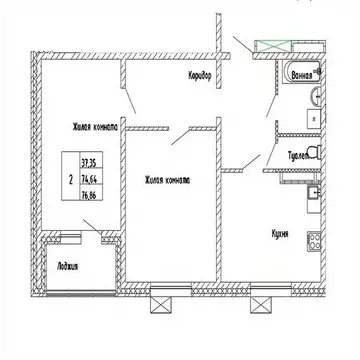 2-к кв. Сахалинская область, Южно-Сахалинск Горизонт жилой комплекс ...