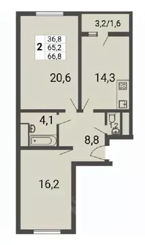 2-к кв. Москва ул. Липчанского, 10 (66.8 м)