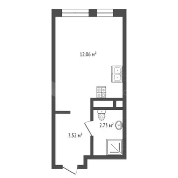 Квартира-студия: Тюмень, улица Новосёлов, 103 (18.3 м)