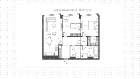 Квартира-студия: Москва, Летниковская улица, 11к1 (82.7 м)