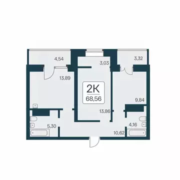 2-к кв. Новосибирская область, Новосибирск Ипподромская ул., 12 (68.5 ...