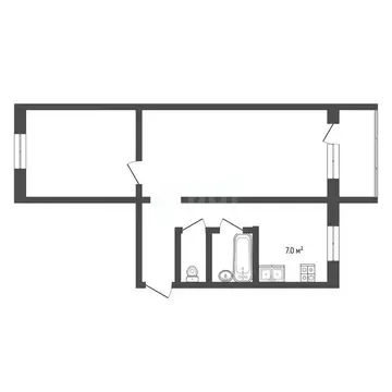 2-к кв. Тамбовская область, Тамбов ул. Рылеева, 58 (47.4 м)