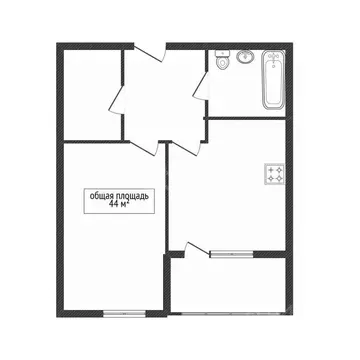 1-к кв. Брянская область, Брянск Бежицкая ул., 70Б (47.0 м)