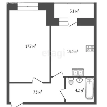 1-комнатная квартира: Самара, улица Куйбышева, 35 (46.9 м)