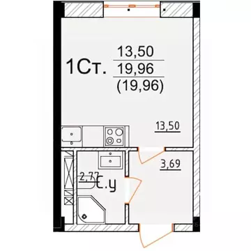 Студия Дагестан, Дербент ул. Графа Воронцова, 78скА-3 (19.96 м)