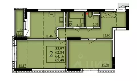 2-к кв. Башкортостан, Уфа Затон-Восточный жилрайон, Паруса жилой ...