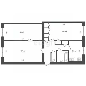 3-к кв. Вологодская область, пос. Новый Источник ул. Центральная, 1 ...