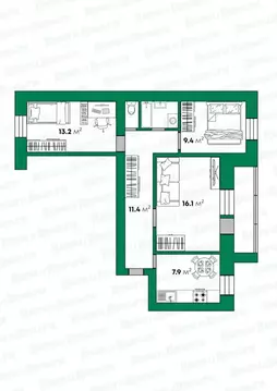 3-к кв. Кировская область, Киров Хлыновская ул., 20 (62.6 м)