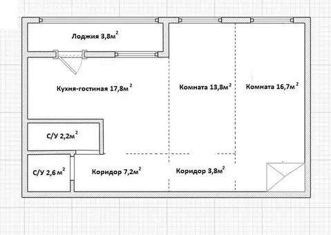 2-комнатная квартира: Люберцы, Хлебозаводской проезд, 1А (64 м)