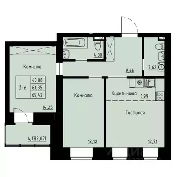 3-к кв. Красноярский край, Красноярск ул. Елены Стасовой, 82 (66.0 м)