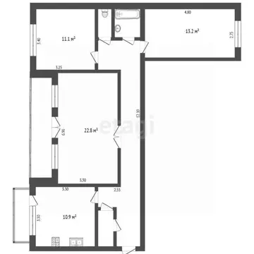 3-к кв. Калужская область, Калуга Проезжая ул., 16 (84.5 м)
