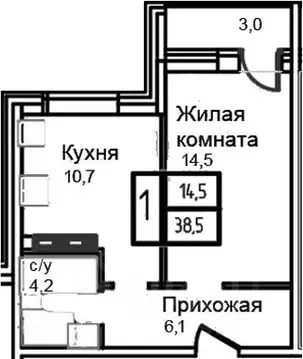 1-к кв. Москва, Москва, Троицк  (35.5 м)