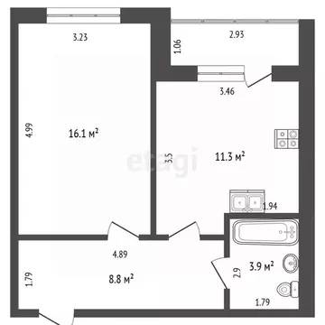 1-к кв. Марий Эл, Йошкар-Ола Комсомольская ул., 88 (41.7 м)