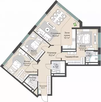 3-к кв. Свердловская область, Екатеринбург Парковый мкр, Никольский ...