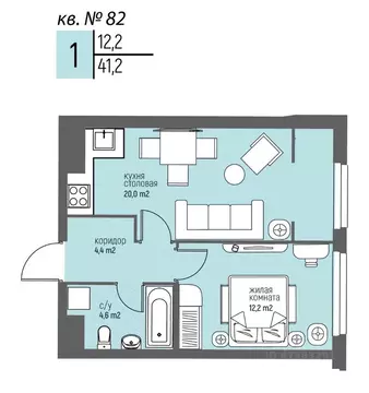 1-к кв. Нижегородская область, Нижний Новгород Спортивный мкр, ...