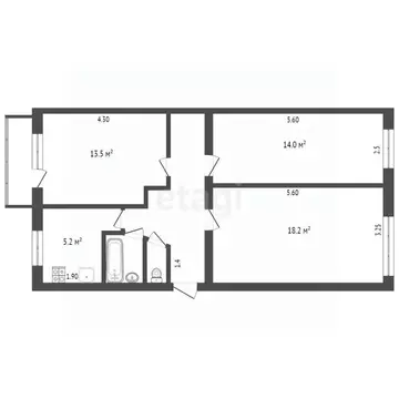 3-к кв. Башкортостан, Стерлитамак ул. Худайбердина, 97 (61.4 м)