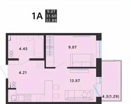 1-к кв. Псковская область, Псковский район, Завеличенская волость, д. ...