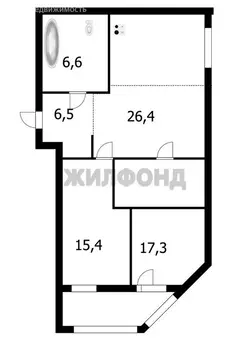 2-комнатная квартира: Новосибирск, улица Салтыкова-Щедрина, 128 (72.2 ...