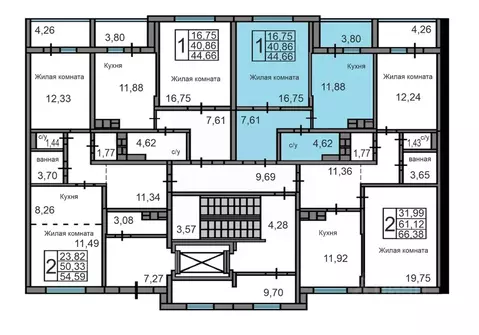 1-к кв. Калужская область, Калуга ул. Минская, 2 (44.66 м)