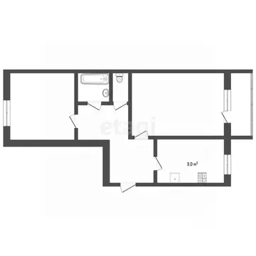 2-к кв. Тюменская область, Тюмень ул. Щербакова, 86 (46.8 м)