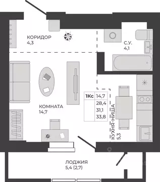 Студия Алтайский край, Барнаул тракт Павловский, 251Б (31.1 м)