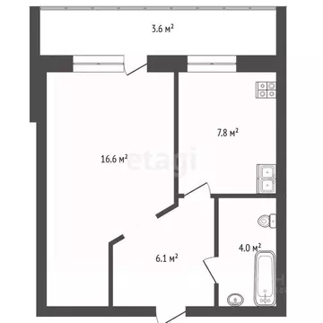 1-к кв. Тюменская область, Тюмень ул. Александра Матросова, 1 (38.1 м)