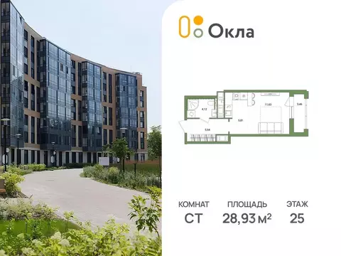 Студия Санкт-Петербург Окла жилой комплекс (28.93 м)