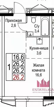 Студия Москва Новоостаповская ул., 20 (26.2 м)