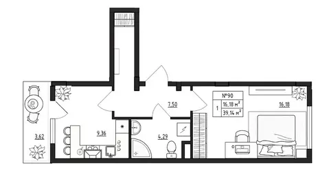 1-к кв. Ленинградская область, Гатчинский муниципальный округ, д. ...