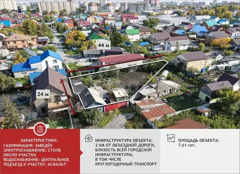 Участок в Тюменская область, Тюмень ул. Калинина (7.6 сот.)